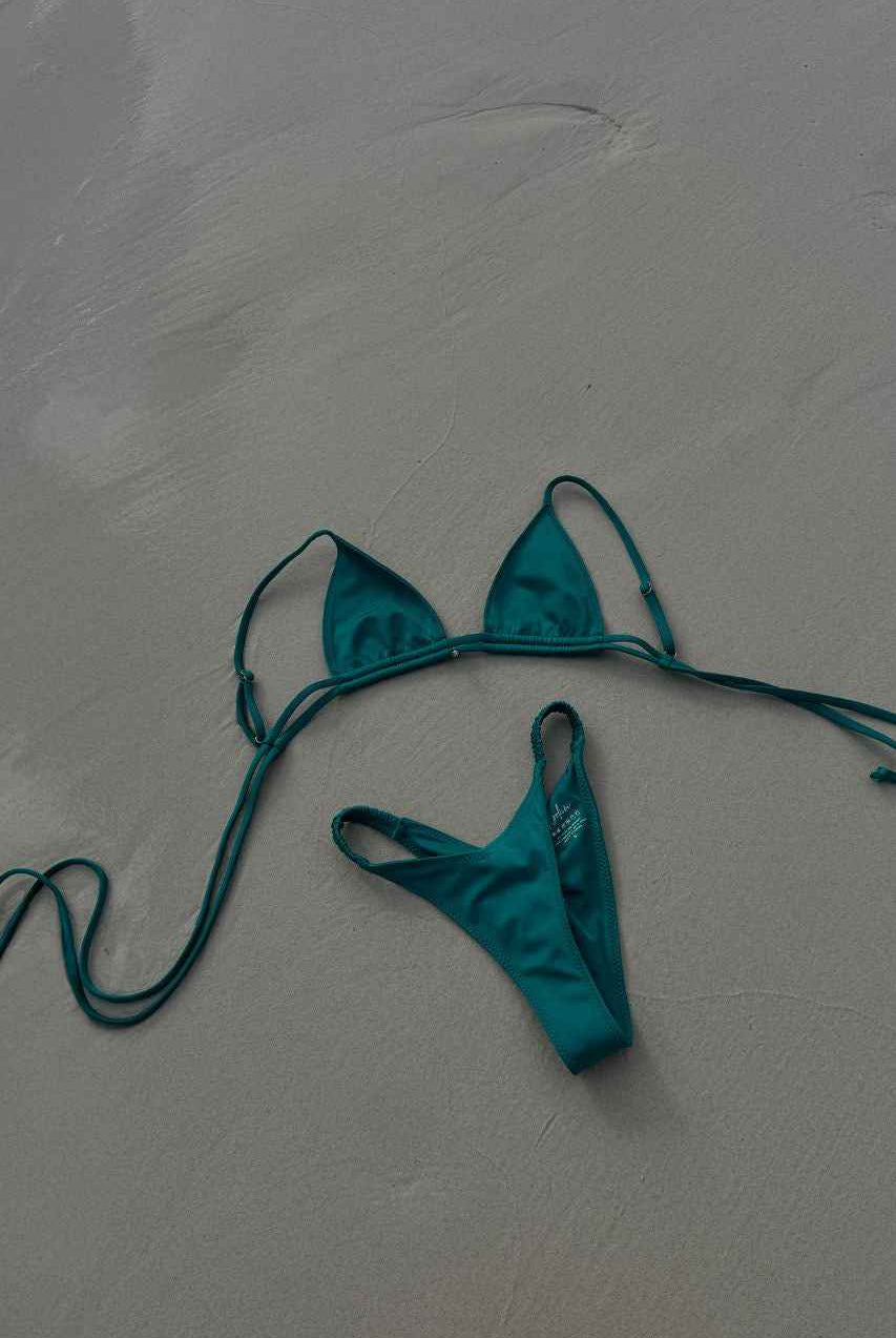 Ibiza - Bikini Top, Green Shiny