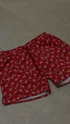 Badehose - Brown Flower in Pink Flamingo