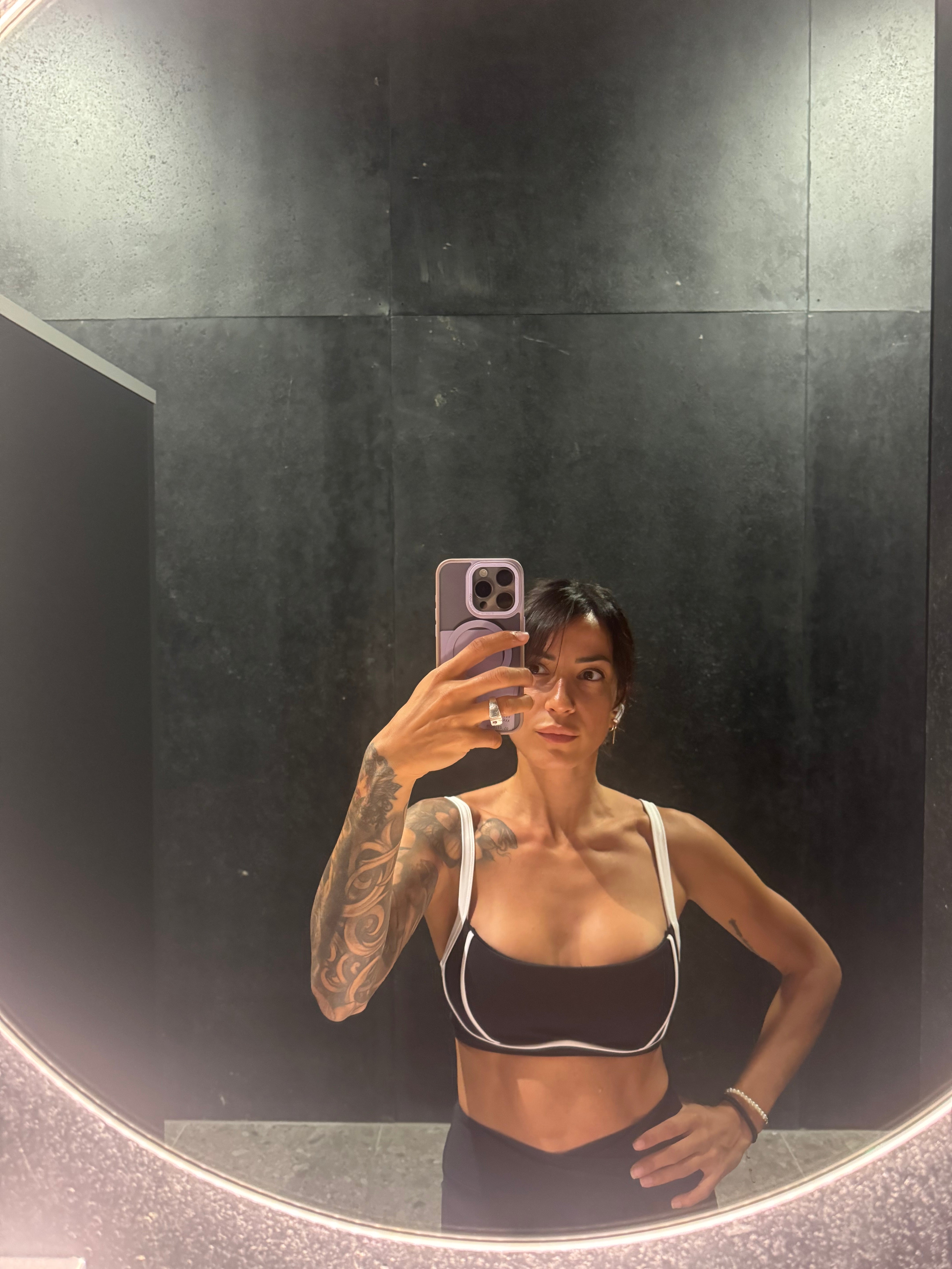 Elevate Sportbra - Black with White Lines - Nookini